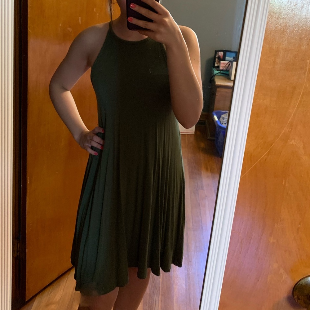 Olive Green Swing Dress